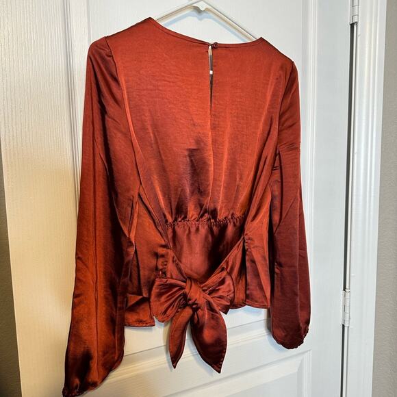 NWT Drew terracotta blouse tie top - Picture 2 of 3
